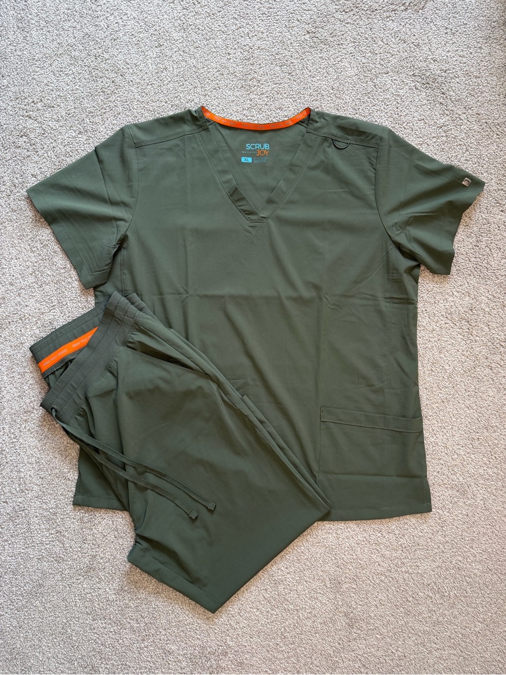 Scrub Joy Women's Olive Green Scrub Set